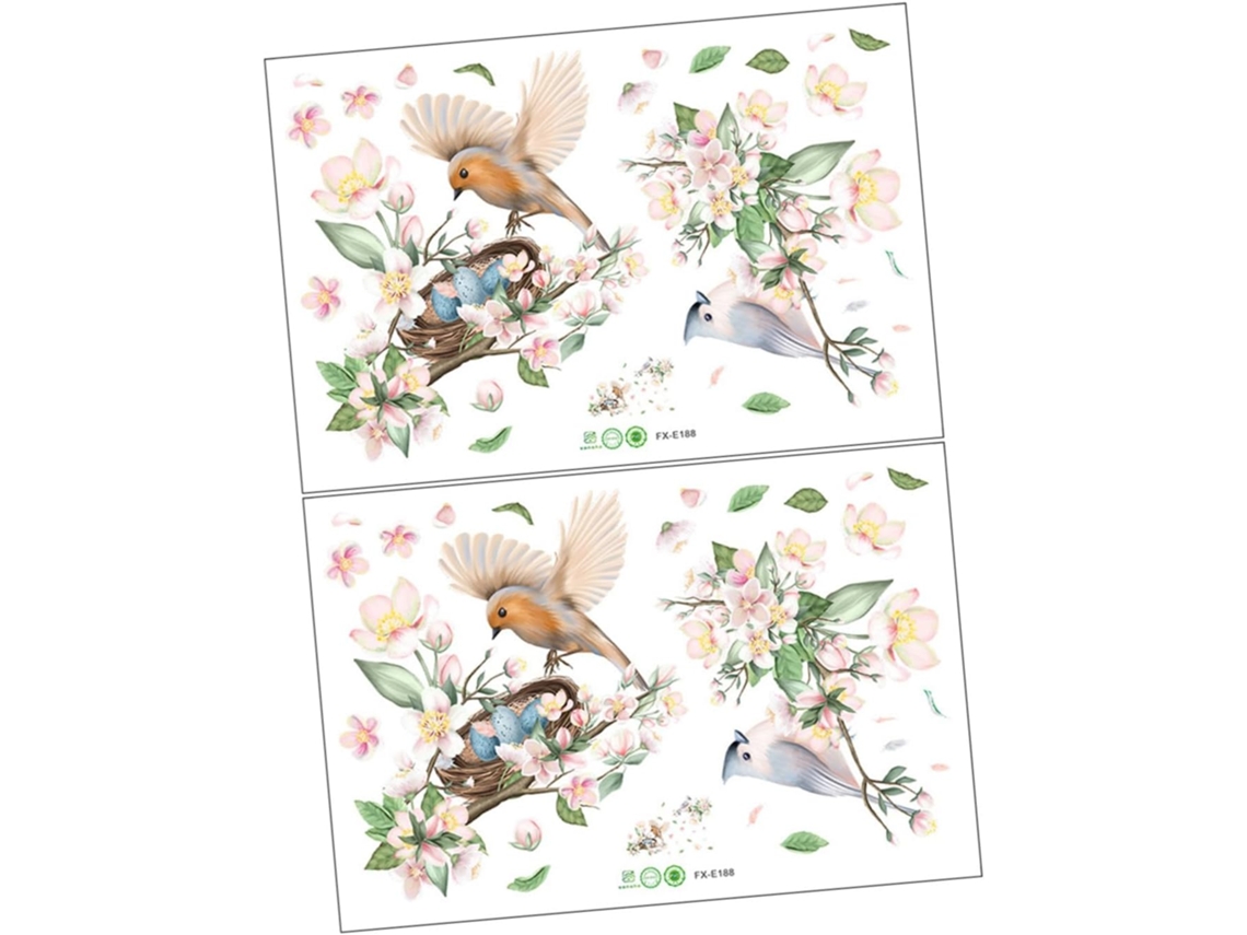 2 Conjuntos De Adesivos De Parede Decorativos E Removíveis Com Pássaros Para Sala De Estar