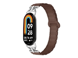 Bracelete para Xiaomi Smart Band 10/9/8 Silicone Magnético Três Esferas em Formato de D Cor Chocolate XIAOMOYU