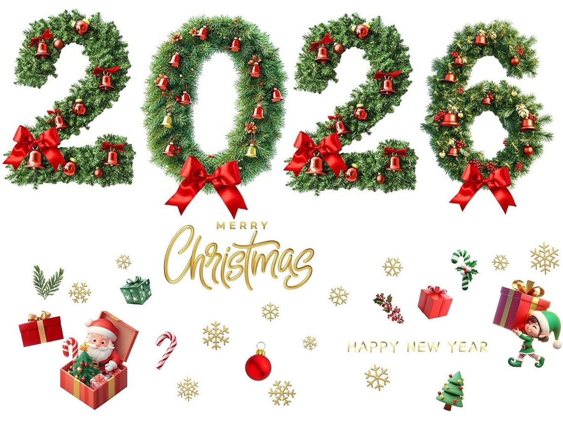 Adesivos Estáticos Para Decoração De Janelas Para O Natal E As Festas De Fim De Ano De 2026 |