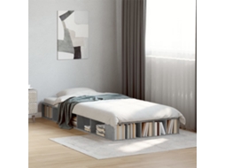 Vidaxl Estrutura De Cama 75x190 Cm Derivados De Madeira Cinza Cimento