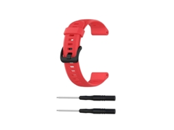 Bracelete Para Garmin Forerunner 935 Listras Horizontais Silicone Vermelho