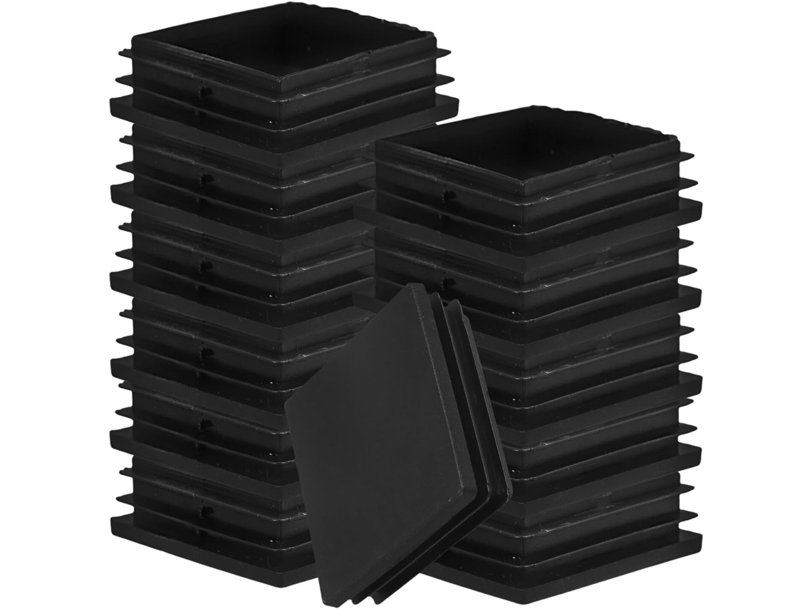 Valiclud Tampas De Extremidade Quadradas Antiderrapantes Plástico 50x50mm Para Tubos Quadrados, Pacote Com 100 Peças