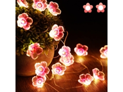 Cordão De Luzes, Formato De Rosa, 3 M, 30 Leds, Alimentação Usb, Funcionamento A Bateria, Aplicação Doméstica Versátil Em Diferentes Espaços