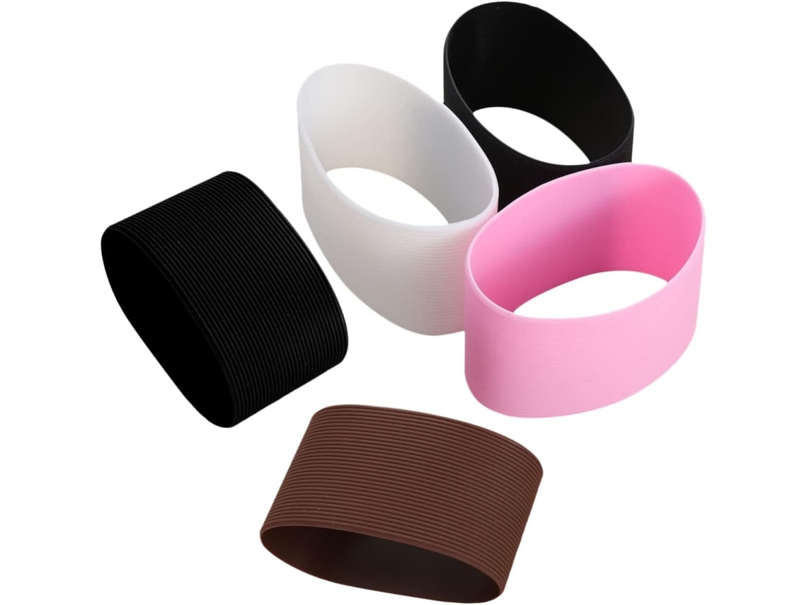 Conjunto De 5 Capas De Silicone Reutilizáveis Para Copos