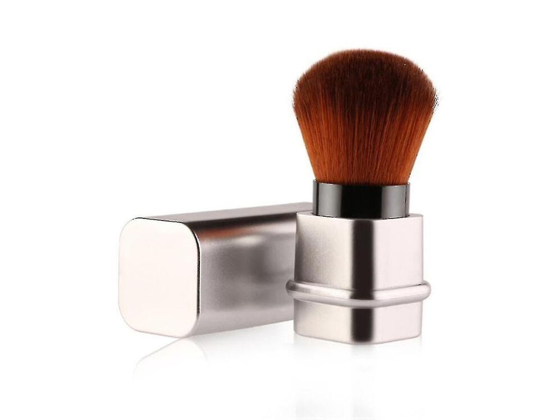 Pincel Retrátil de Blush Quadrado com Capa para Maquiagem e Limpeza de Unhas Portátil