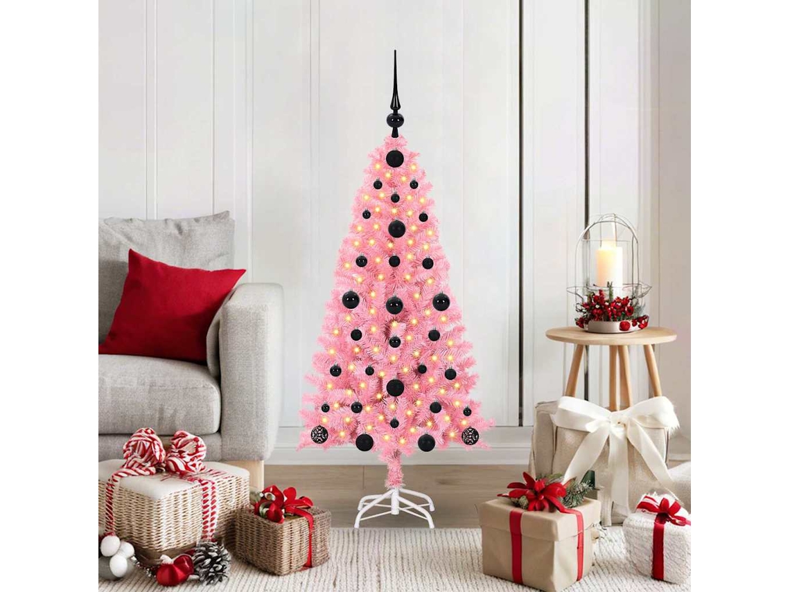 Vidaxl Árvore De Natal Rosa 120 Cm Pvc