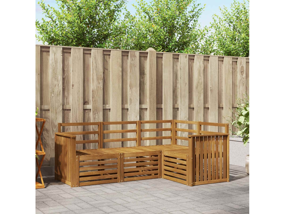 Vidaxl Conjunto De Sofás Para Exterior 4 Unid. Natural Poliéster