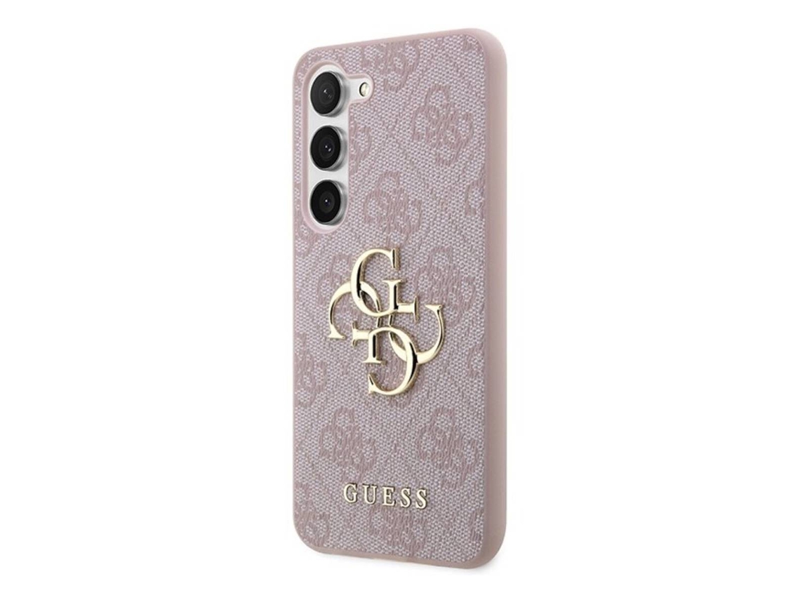 Capa Traseira Padrão Elegante para Samsung Galaxy A55 5G GUESS Pele Sintética Rosa