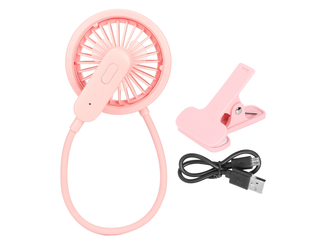 Ventilador Portátil de Pescoço Usb 5v Rosa