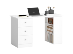 Escrivaninha com Cômoda e Prateleiras 120x49x72cm Branco