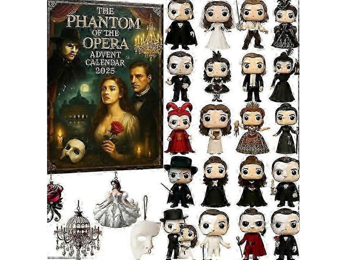 Calendário De Adviento Navideño 2025 Decoração Acrílica Estilo Completo Design 2d Presente Surpresa 24 Dias Phantom Opera