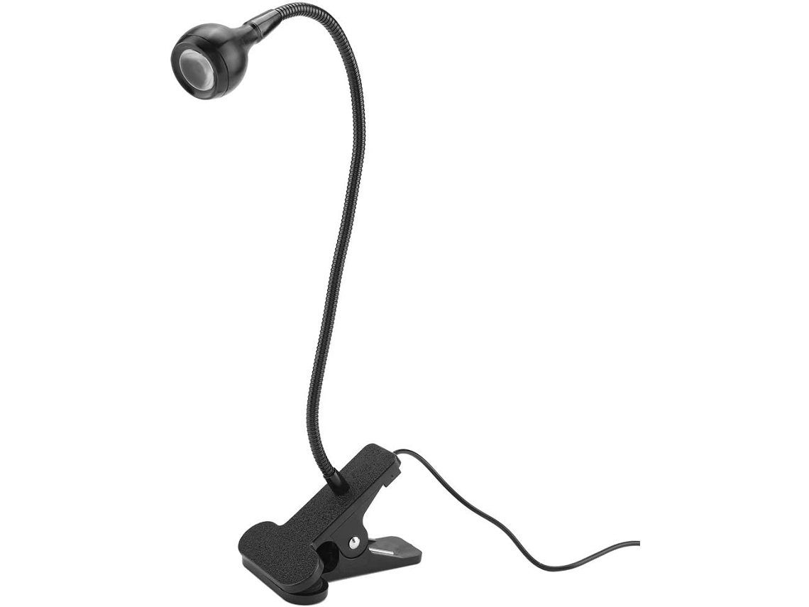 Luminária De Mesa Led Poenvfpo Em Alumínio Com Clipe E Haste Ajustável Para Casa Escritório, Luz Branca Quente 3w