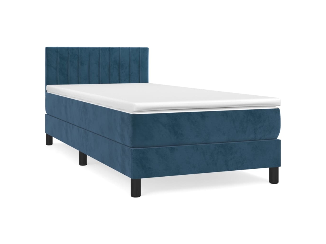 Box Spring Bed, Box Spring Beds Vidaxl Azul Veludo (100 X 200 Cm)