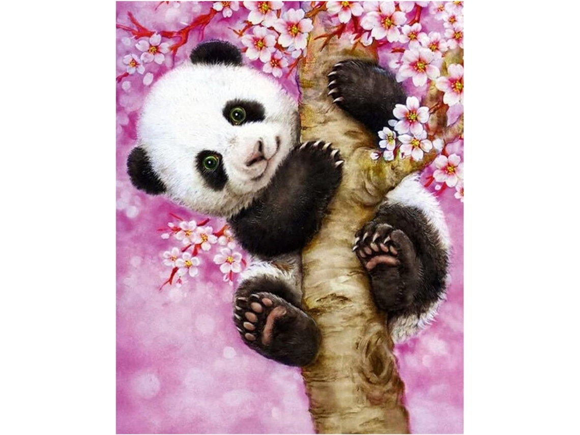 KOFIHETY Kit 5d Diamond Painting, Bordado De Diamante, Pintura Por Números, Panda Fofo, 30 X 40 Cm Ideal Para Decoração