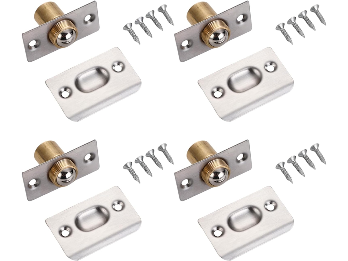 Kit de 4 Fechos Esféricos Internos para Portas, Ajustáveis, com Fechamento Magnético, Acessórios para Portas de CHABERLU