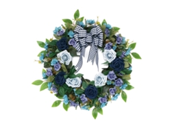 Laxiscreed Cor De Rosa Artificial Com Flores Para Decoração De Janelas Em Azul Nublado