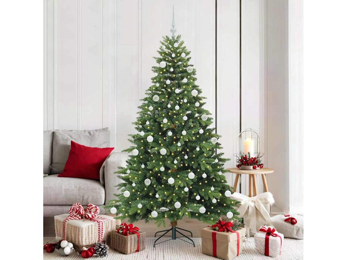 Vidaxl Árvore De Natal Artificial Com 300 Leds Verde 180 Cm Pe E Pvc