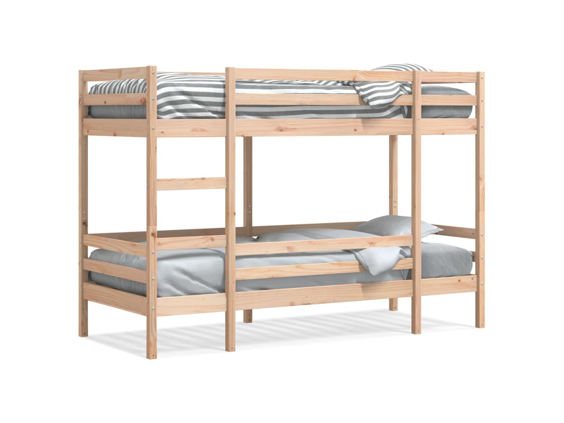 Bunk Bed, Bunk Beds Vidaxl Marrom Madeira De Pinho (90 X 200 Cm)