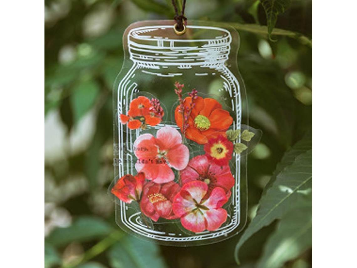 Red Flowers Pet Decorative Stickers High Transparency 35pcs Eoocoo