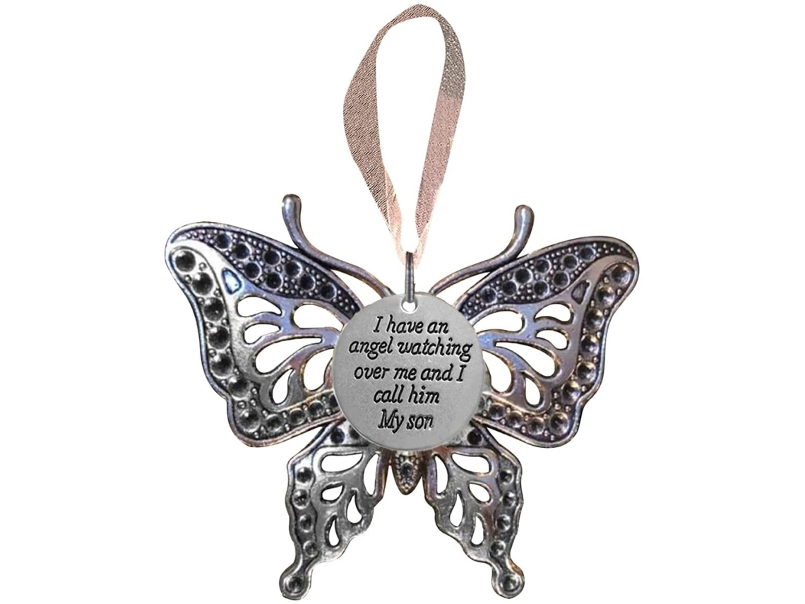 Pingente Memorial Borboleta Gravado Ouro para Família