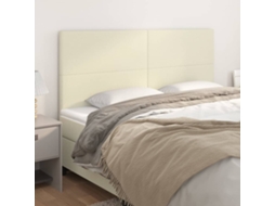Vidaxl Cabeceira Creme 160x5x118/128 Cm Couro Sintético