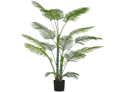 Palmeira Artificial Verde Com 16 Folhas De Plástico Resistente Aos Raios Uv, Ideal Para Decoração Interna E Externa.