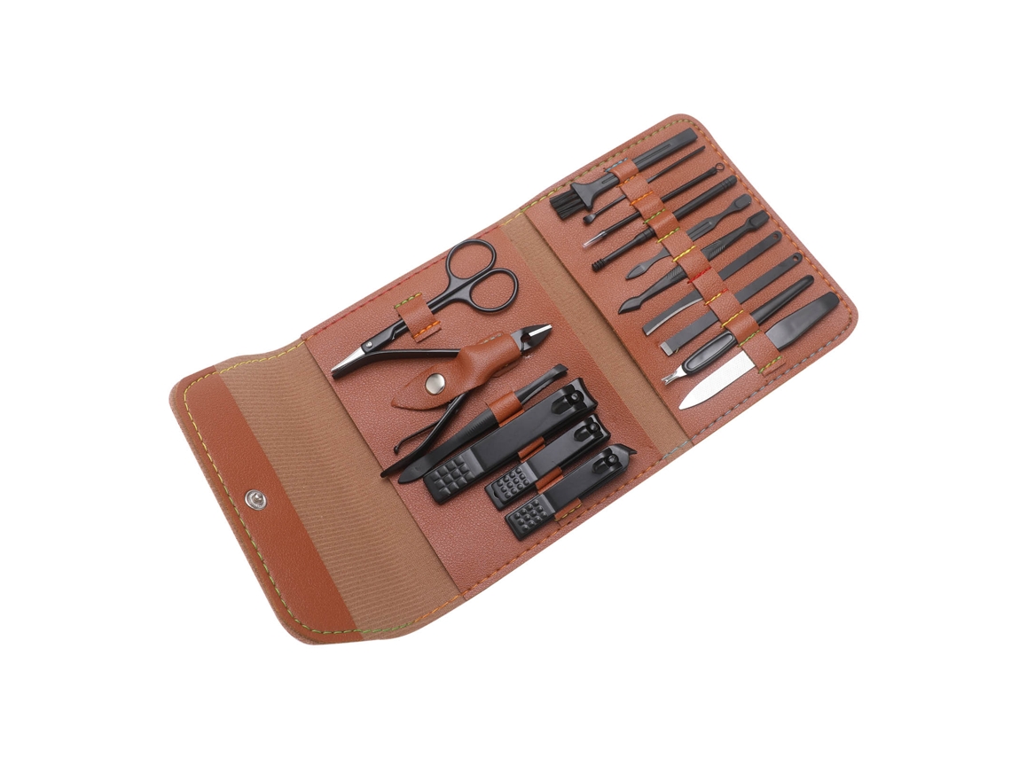 Conjunto De Alicates Para Unhas Marrom Em Aço Inoxidável Eoocoo