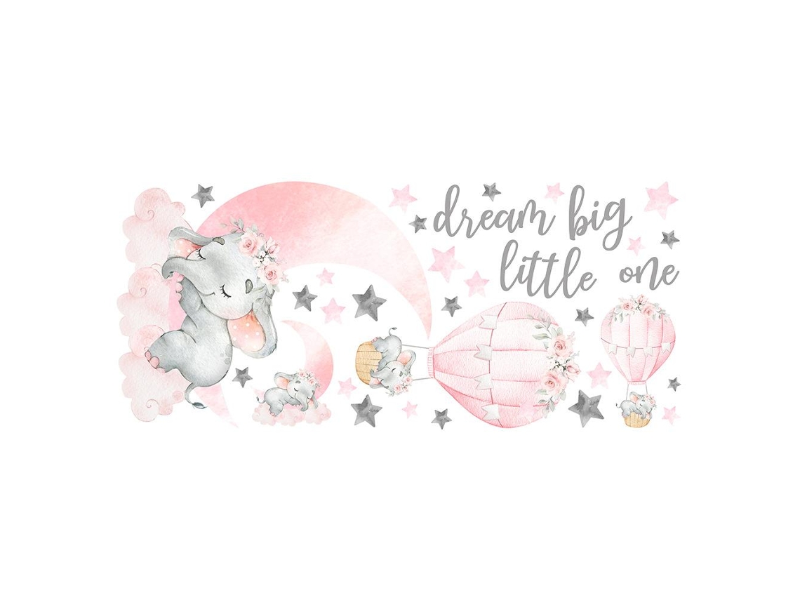 Elephant Wall Decals Pink Animals CHABERLU
