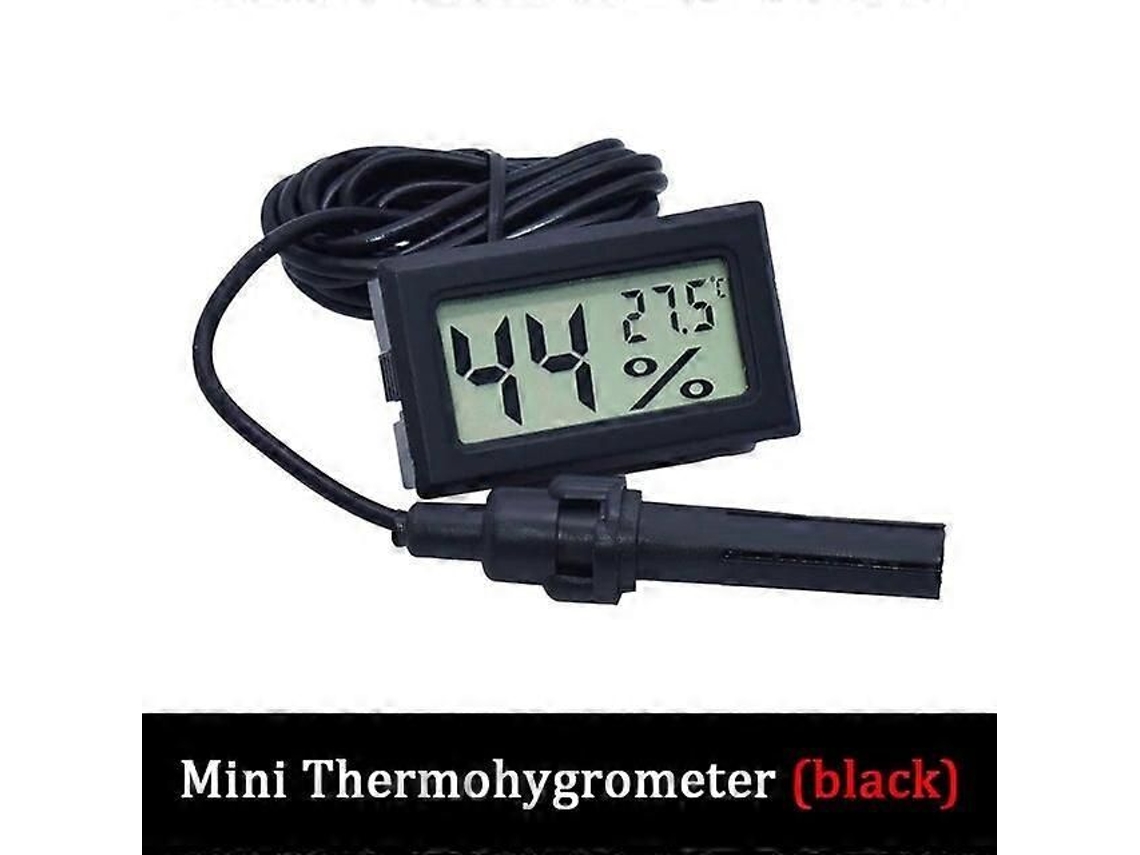 Mini Termômetro E Higrômetro Digital Lcd Para Ambientes Internos, Com Sensor De Temperatura E Umidade Integrados E Cabo De Alimentação.