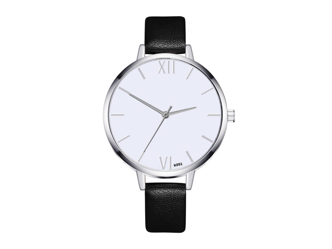 Relógio de Pulso Feminino Elegante de Quartzo com Dial Redondo Simples e Fino