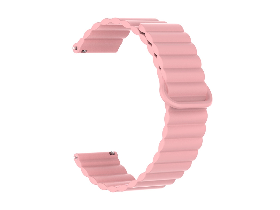 Pulseira de silicone bicolor com data magnética para smartwatches Huawei GT6 GT5 E e Samsung, 20 mm, rosa.