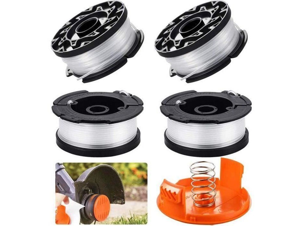 Linha de Carretel de Substituição para Aparador de Cordas Dt01055-4Pcs com Tampa de Carretel para Black And Decker GOTOTOP