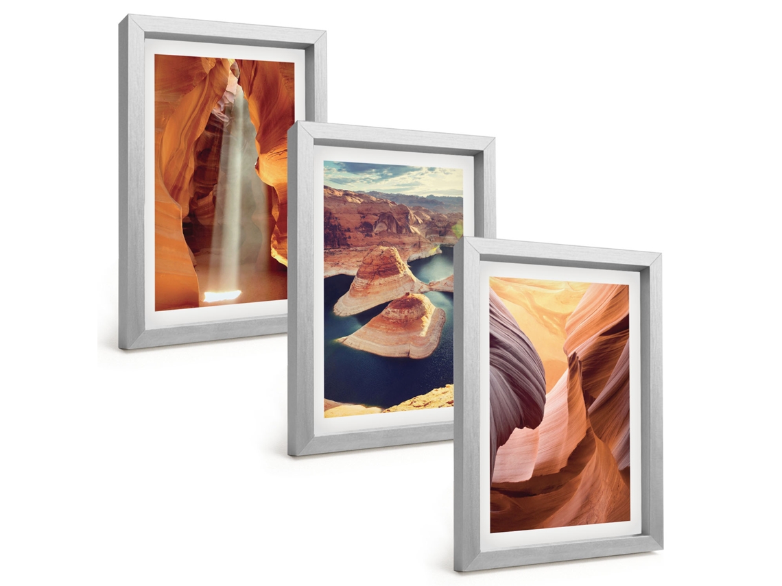 Composição De Quadros Cachoeira Em Um Desfiladeiro Espelharte (3 Peças 20x30 Cm)