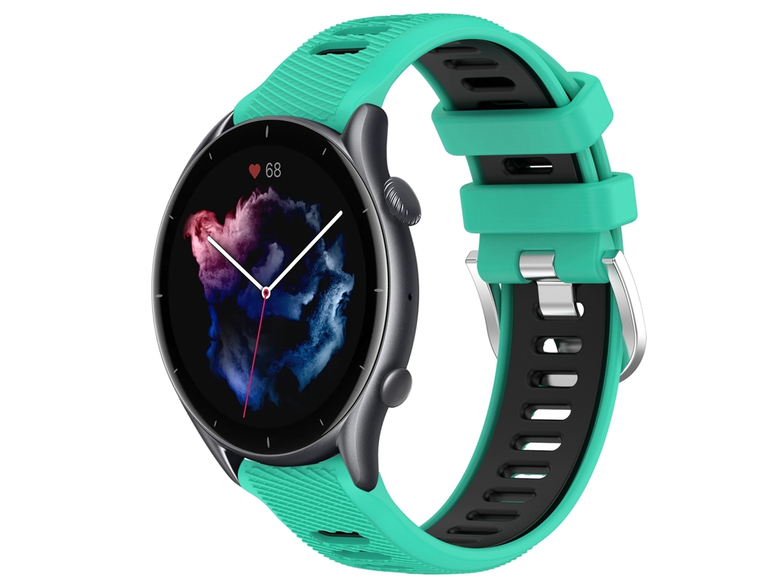 Bracelete de Smartwatch para Amazfit GTR 3 Pro 22mm Textura cruzada com fivela de aço de silicone de duas cores (azul lago + preto)