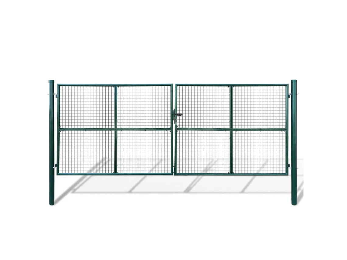 Portão Vidaxl Verde Aço