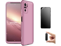 Kit Capa, Película e Suporte Xiaomi Redmi Note 10 Pro Ultimatte Slim Armor 360º Rosa