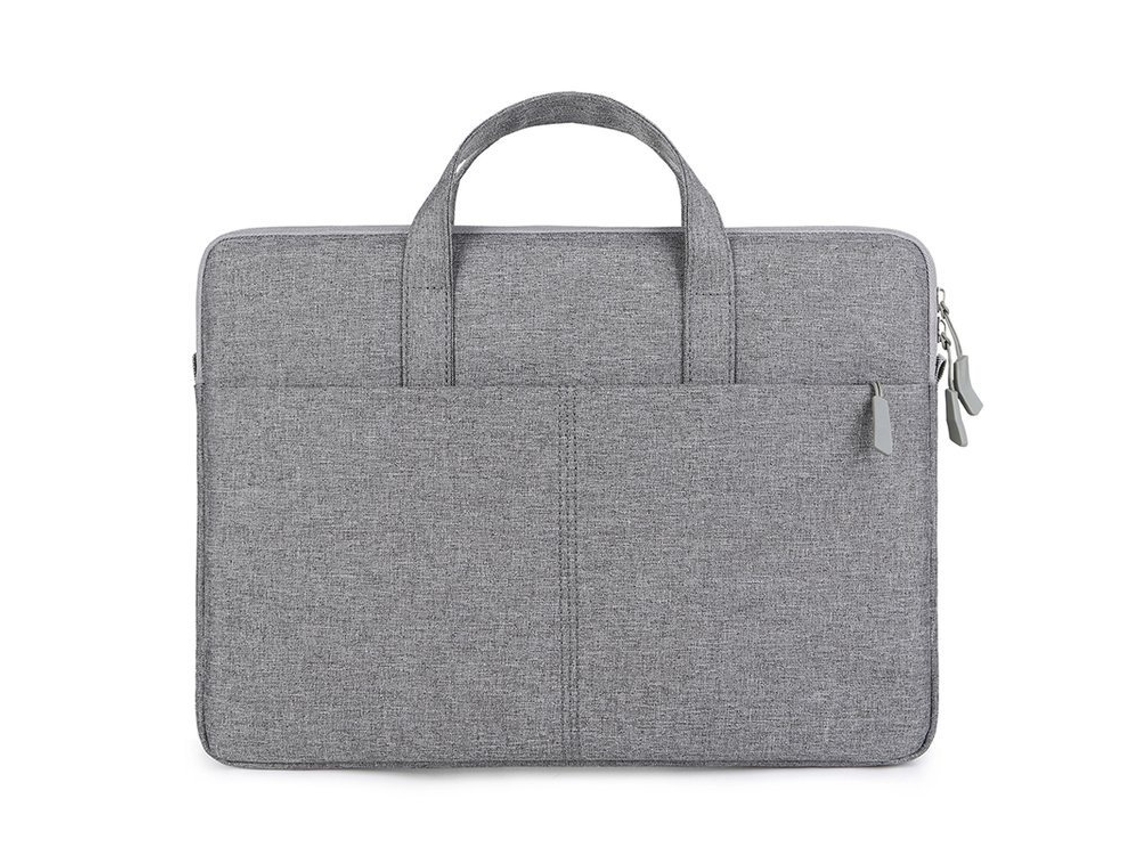 Bolsa Para Computador Portátil 14 Polegadas Impermeável Com Interior Macio E Bolso Auxiliar Cinzento, Para Casa E Trabalho Elysve
