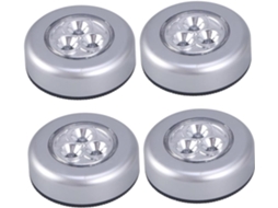 Conjunto De 4 Luzes Led Sensíveis Ao Toque Para Iluminação De Armários, Alimentadas Por Bateria.