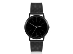 Reloj De Pareja Unisex De Cuarzo Con Dial Redondo Acero Inoxidable (negro)
