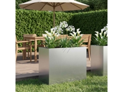 Vidaxl Vaso De Jardim Prateado 60 X 30 X 40 Cm Aço Galvanizado