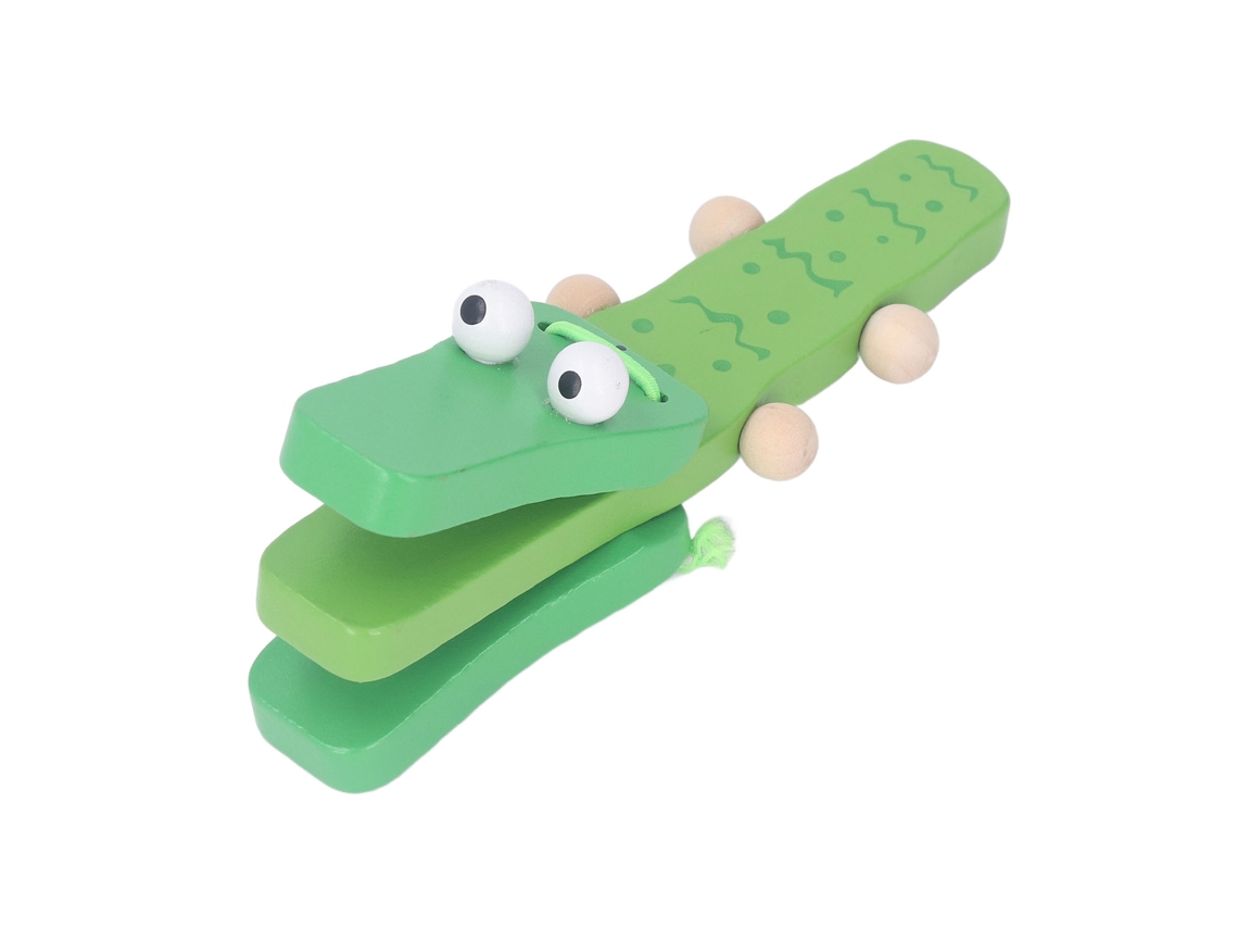 Ats juguete de Castañuelas Animales Infantiles Madera Musical Educativo Niños Castañuelas Mano Animal Cartoon Verde