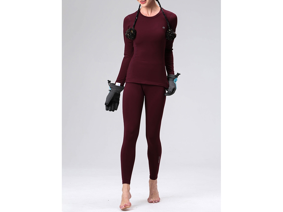 Yncm-conjunto De Roupa Térmica Feminina Inverno Poliéster