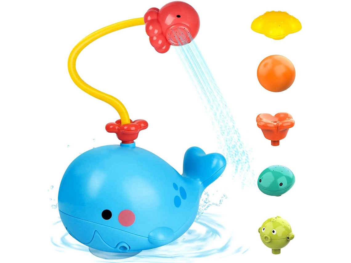 Brinquedo de Banho Elétrico Baleia com Bomba de Água Bebé
