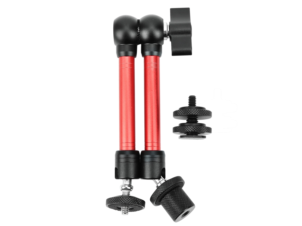 Suporte De Braço Universal Ajustável De 11 Polegadas Com Parafuso De 1/4 Polegada Para Câmera Monitor Lcd Luz Vermelha