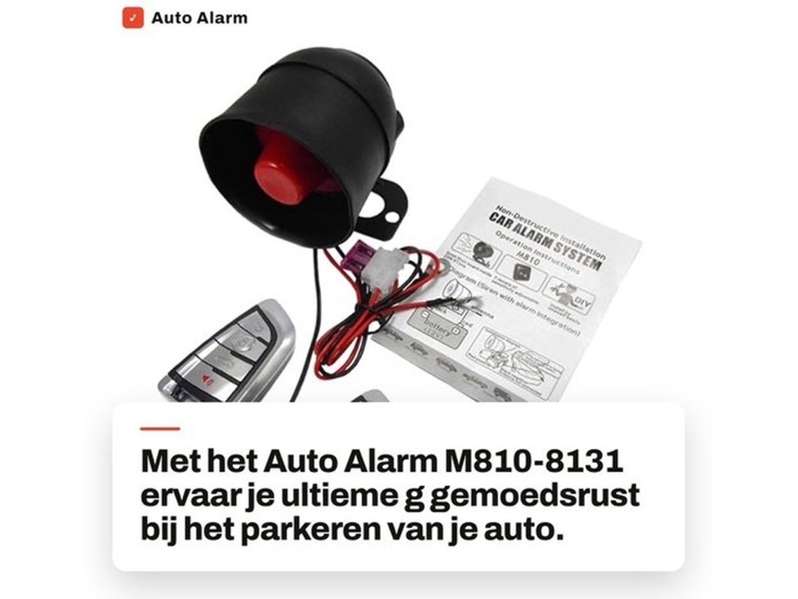 Sistema De Alarme Automático Inalâmbar - Sistema De Proteção Contra Furto - Sistema De Vibração - Eletrónica - 12v - Inclui Comando Remoto - Segurança