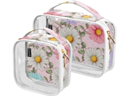 Conjunto Kutsu com Necessaires Estampa Floral e de Organizador Viagens Carro