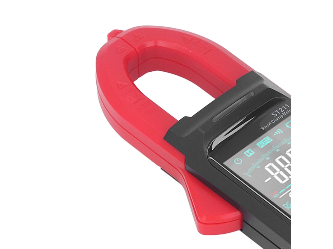Medidor de Pinça Digital Multímetro Grande Tela Automático Ac Dc Corrente Ohm Volt Amp Vermelho