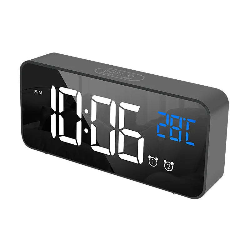 Relógio Digital com Sensor de Temperatura Preto