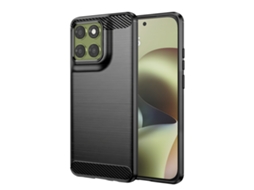 Capa Para Moto G67 Em Silicone Efeito Carbono Textura Escovada