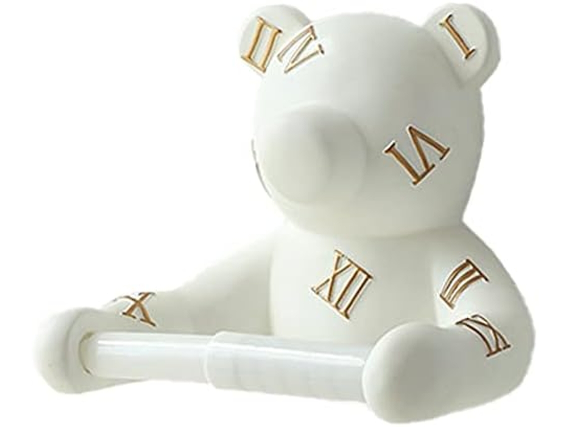 Suporte De Parede Em Forma De Urso Para Papel Toalha, Com Orifício Para Pendurar, Para Papel Higiêni Gokoco